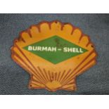 A late 20th century 'Burmah-Shell' advertising enamel sign, 46cm x 52cm Location: