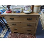 A late Victorian pine chest of three long drawers, 82cm h x 90cm w Location: