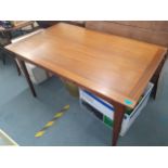 A Retro. teak extendable dining table, 130cmL x 80cmW (unextended) and 210cmL x 80cmW (extended).