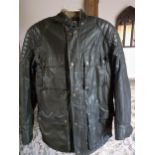 Belstaff- A 'Rack Prince' label gents' brown motorcycle jacket, having a soft brown cotton collar