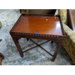 A reproduction mahogany silver table 66cm h x 61cm w A/F Location: