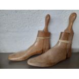 A pair of vintage treen shoe stays, 10.5" front to back. Location:BWR