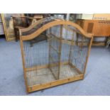 A late 19th/early 20th century beech framed bird cage 62cm h x 61cm w Location:A4B