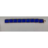 A Norwegian silver and blue enamelled bracelet, total weight 31.9g. Location:Cab