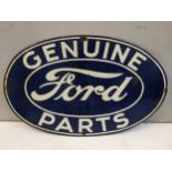 A late 20th century 'Genuine Ford Parts' enamelled advertising sign, 38cm x 61cm Location: