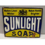 A late 20th century 'Sunlight Soap' enamelled advertising sign, 40cm h x 50cm w Location: