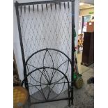 A black painted cast iron single bed 87cm wide Location: