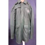 A late 20th Century soft green leather gents Bentley jacket with removable hood, a cloth Bentley