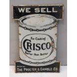 A late 20th century 'Crisco' enamelled advertising sign, 51cm x 35.5cm Location: