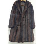 A vintage Russian sable coat, having a shawl collar, 38" chest x 35" long. Location:Rail