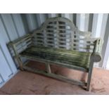 A Lutyens style teak garden bench, 115cm h x 166cm w Location: