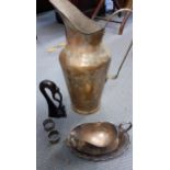 Mixed items to include a vintage Jones sewing machine, a metal jug, silver plated items and a