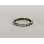 A white metal diamond full eternity band, A/F some diamonds missing, 2.5g Location: