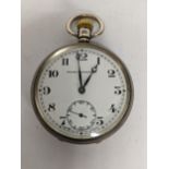 An early 20th Century Silver cased Record Dreadnought keyless wound pocket watch. Location: