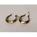 A pair of 9ct gold earrings, 1.6g Location: