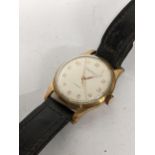 A mid 20th century 9ct gold Gents mid size Winegartens London manual wind wristwatch. Location: