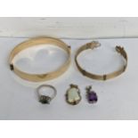 Jewellery to include an opal doublet in a 9ct gold frame, a silver pendant, a white gold ring and