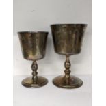 Two late 20th century silver goblets hallmarked London 1970, 402.9g Location: