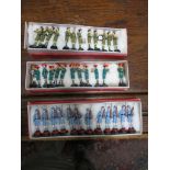 Three box sets of Indian painted plaster soldiers Location: