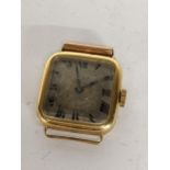 An early/mid 20th century 18ct gold ladies manual wind wristwatch, 14.4g Location: