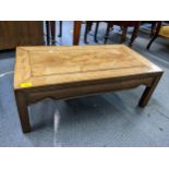 An early/mid 20th century Chinese hardwood low table of rectangular form Location: