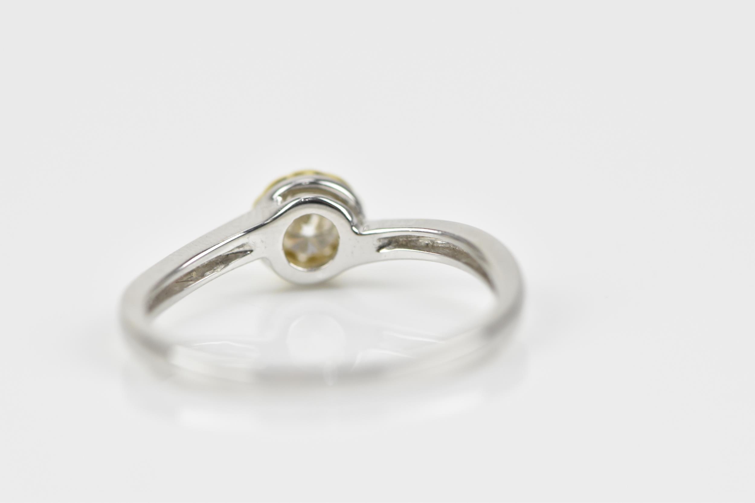 An 18ct white gold and diamond solitaire ring, the round brilliant cut stone approx 0.25 ct, size M - Image 4 of 4