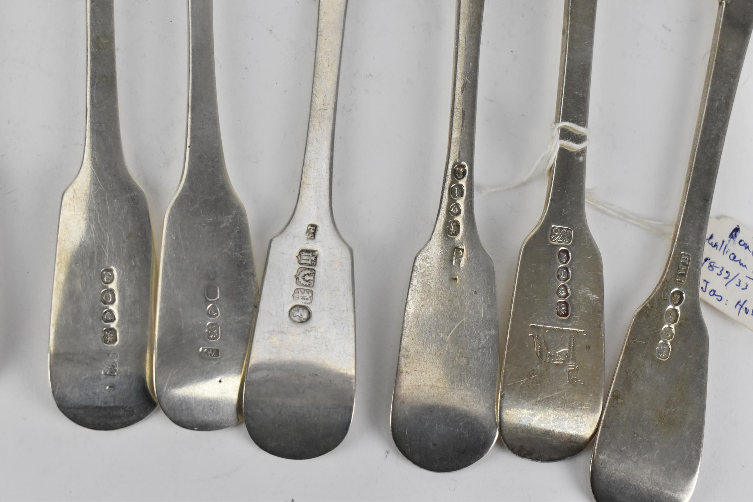 A set of twelve Victorian silver salad forks by Samuel Hayne & Dudley Cater, London 1847 and 1853, - Image 8 of 13