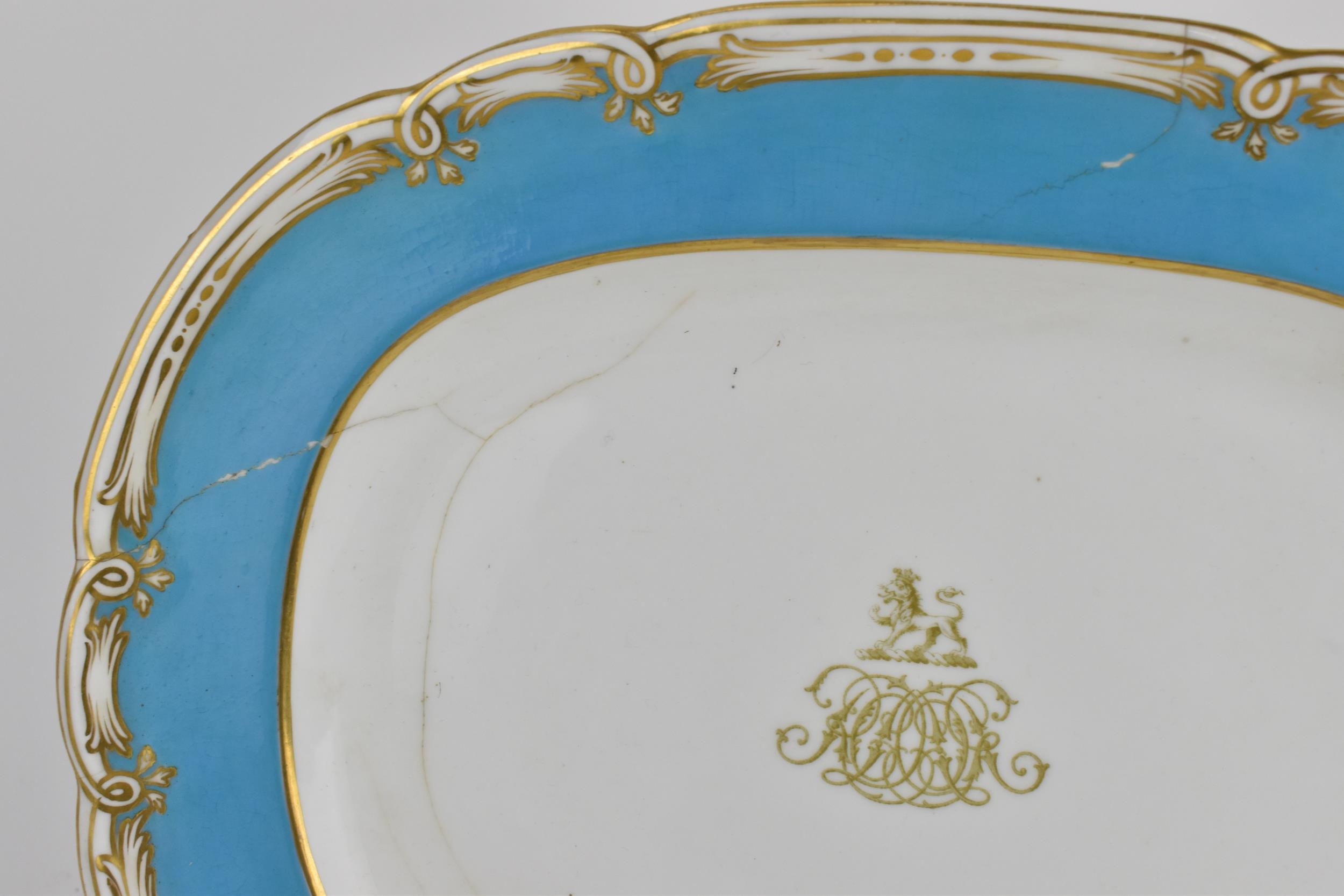 A late 19th century Sevres porcelain plate, with bleu celeste border, circa 1870s, the centre - Image 7 of 8