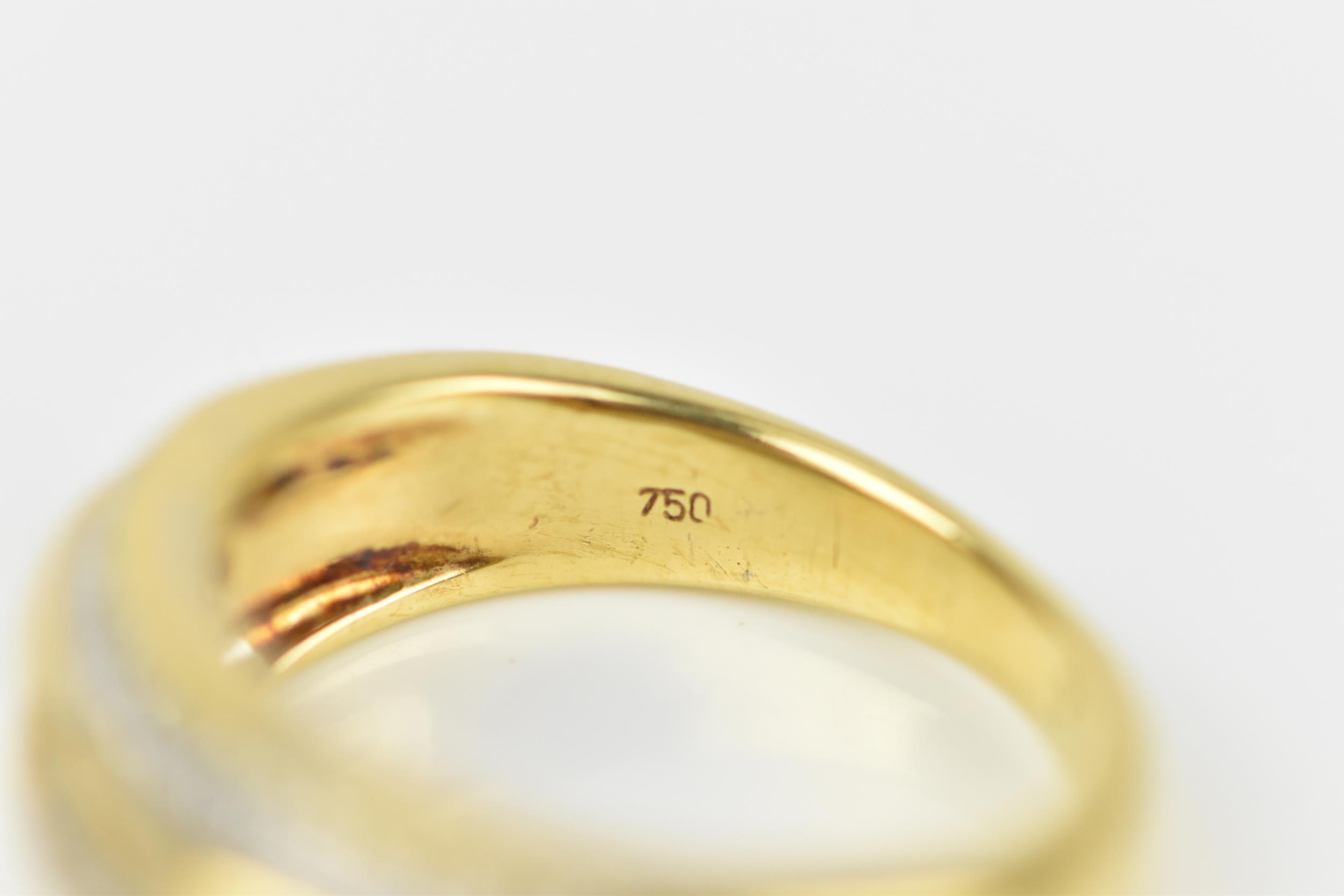 An 18ct yellow gold and diamond three row ring, set with a central row of brilliant cut channel - Image 4 of 5