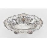 A late Victorian silver pierced bonbon dish by William Hutton & Sons, London 1894, of oval form with