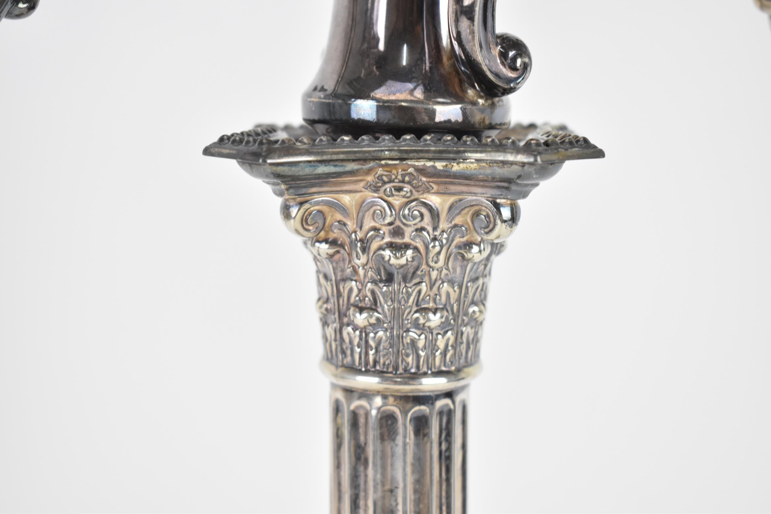 A late Victorian silver single convertible five light candelabra, London 1896, possibly by Fordham & - Image 5 of 9