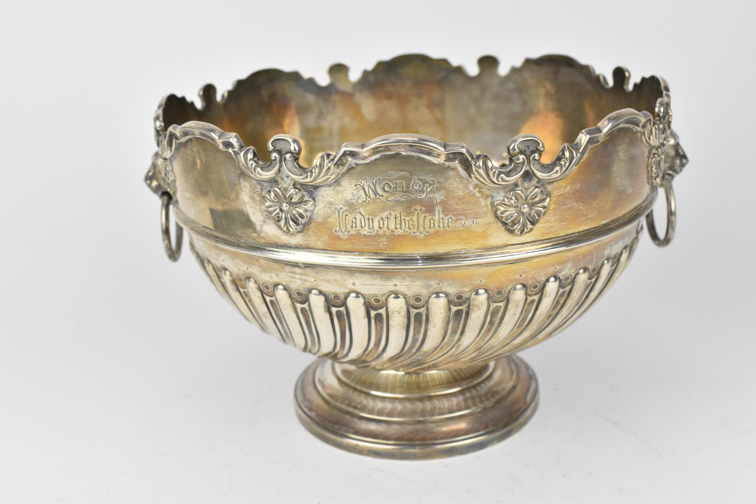 A Victorian silver presentation monteith bowl by William Hutton & Sons (Edward Hutton), London 1889, - Image 6 of 7