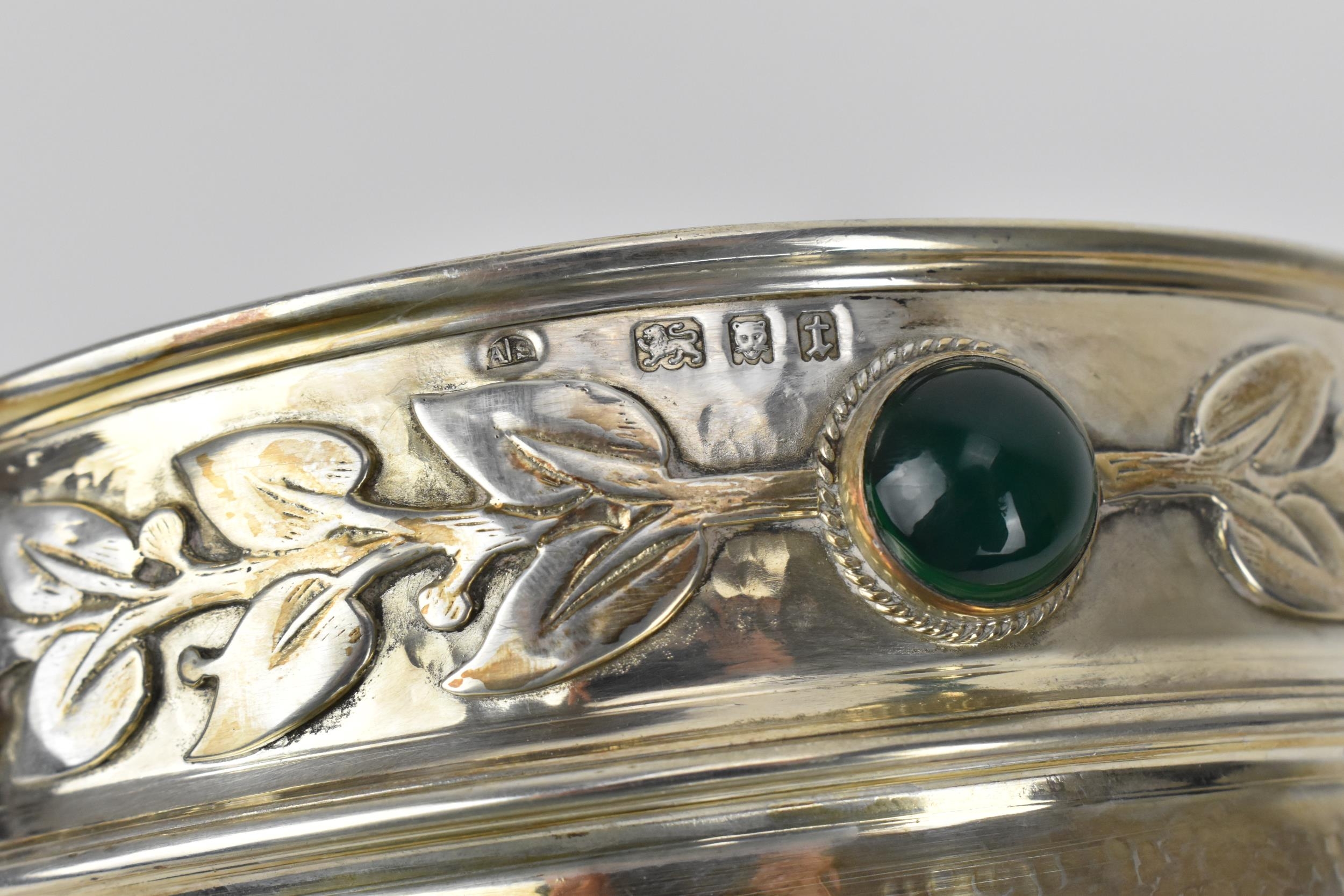 A George V Arts & Crafts silver pedestal rose bowl by Amy Sandheim Ltd, London 1934, made as a - Image 4 of 7