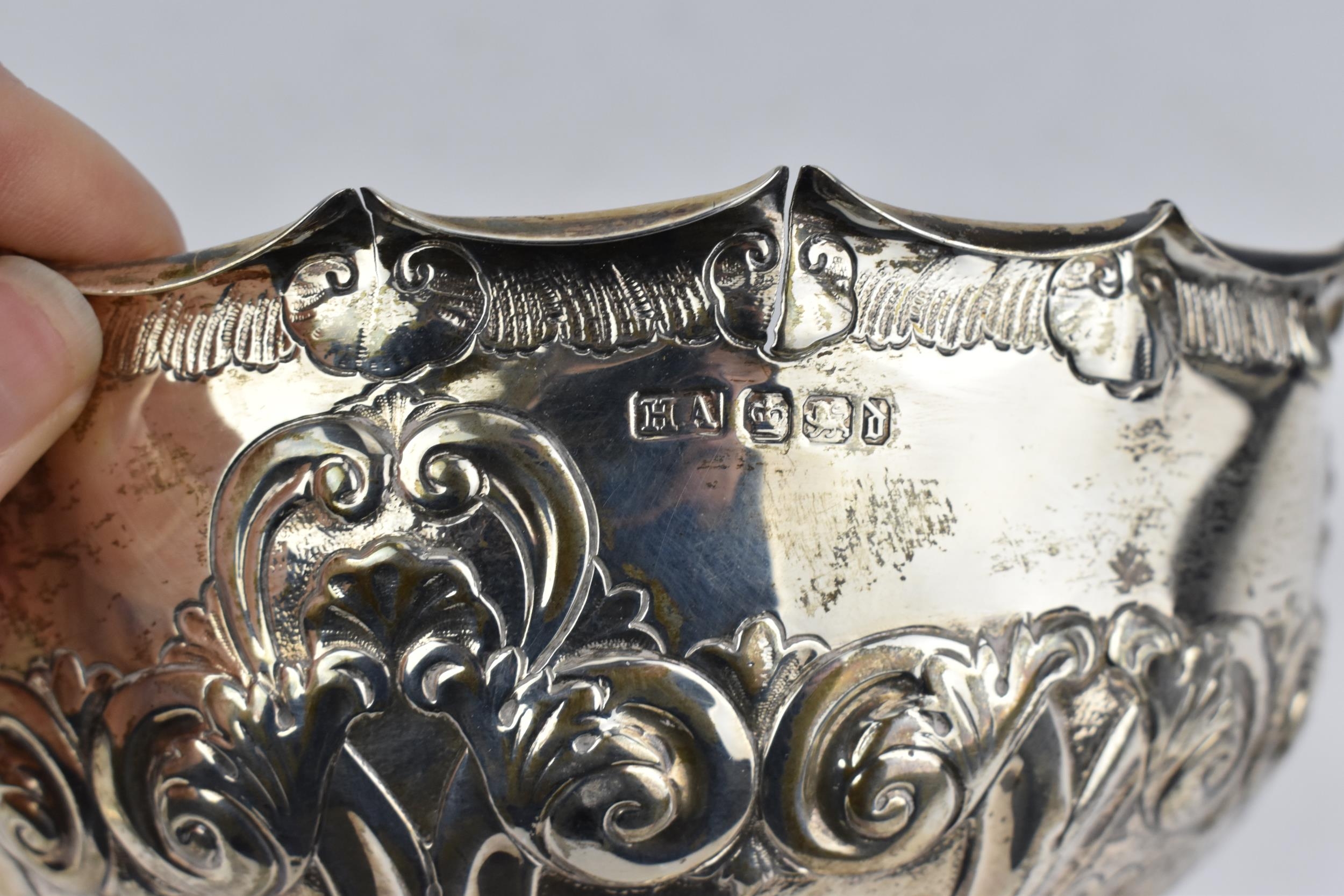 A late Victorian silver presentation bowl by Atkin Brothers, Sheffield 1896, of circular form with - Image 4 of 4