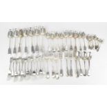 A set of twelve Victorian silver salad forks by Samuel Hayne & Dudley Cater, London 1847 and 1853,