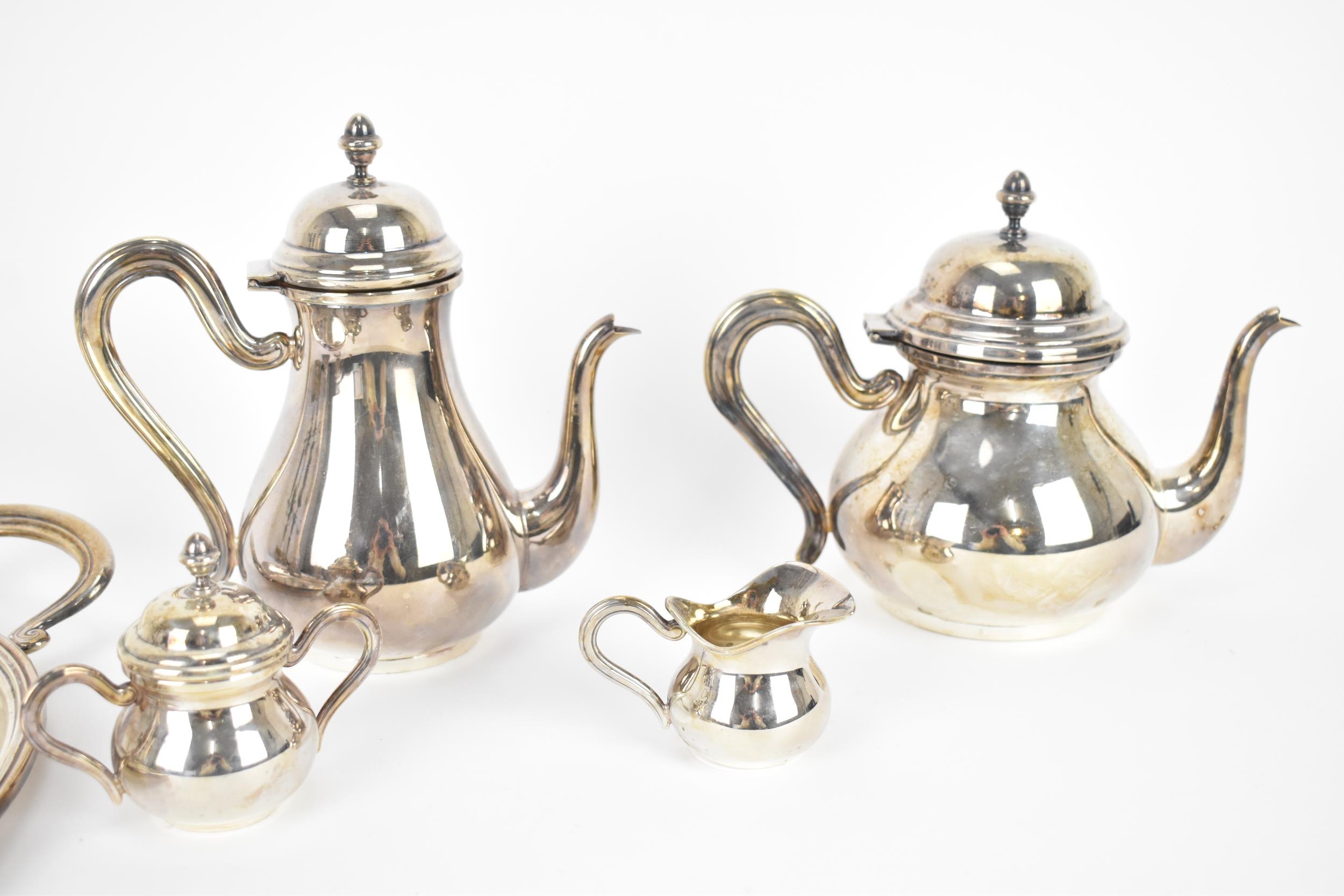 A 20th century Italian silver teaset by Greggio, comprising a teapot, hot water pot, lidded sugar - Image 3 of 8