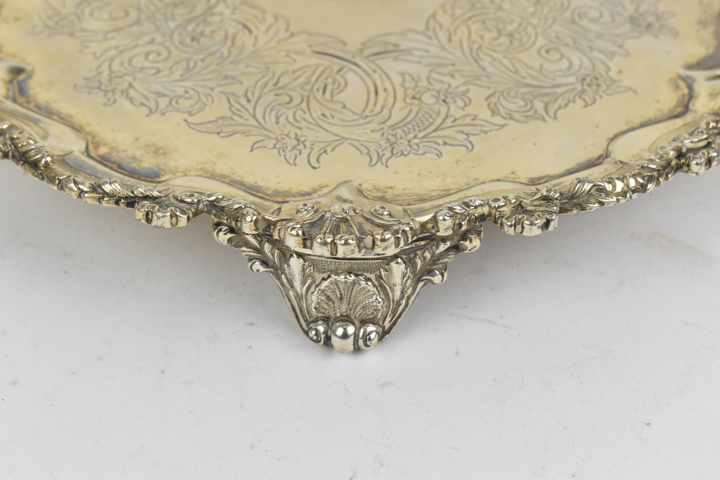 A Victorian silver salver by Joseph, Albert, Horace & Ethelbert Savory, London 1882, with moulded - Image 2 of 7