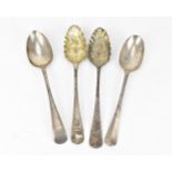 A pair of George III silver berry spoons by Samuel Godbehere, Edward Wigan & James Boult, London