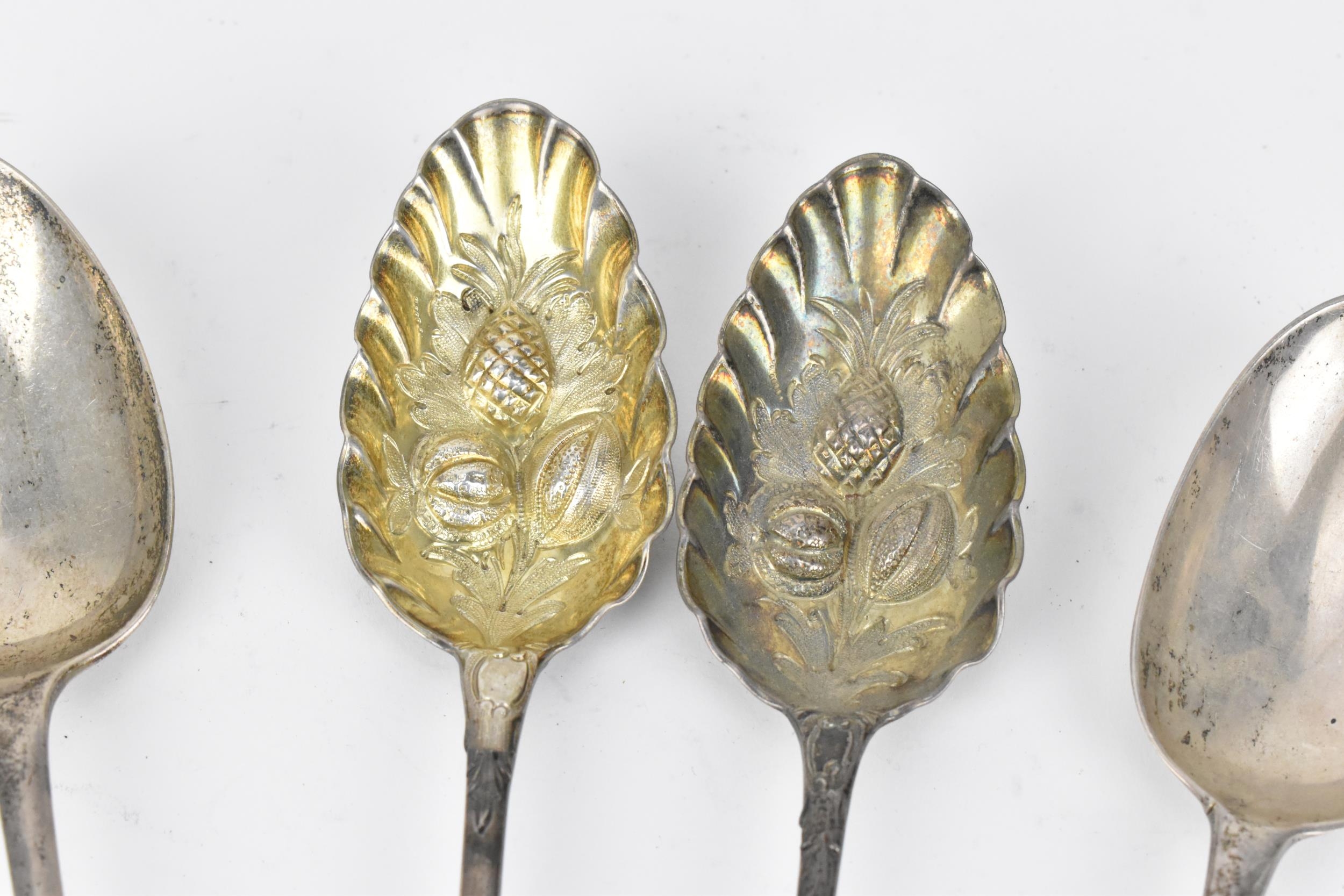 A pair of George III silver berry spoons by Samuel Godbehere, Edward Wigan & James Boult, London - Image 2 of 5