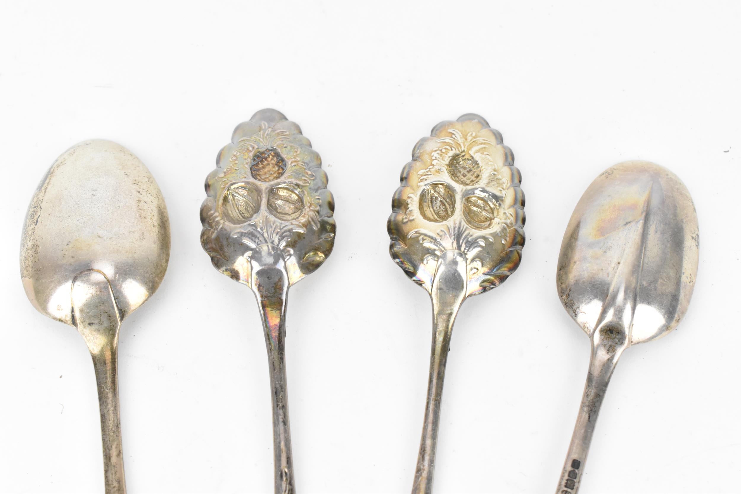 A pair of George III silver berry spoons by Samuel Godbehere, Edward Wigan & James Boult, London - Image 4 of 5