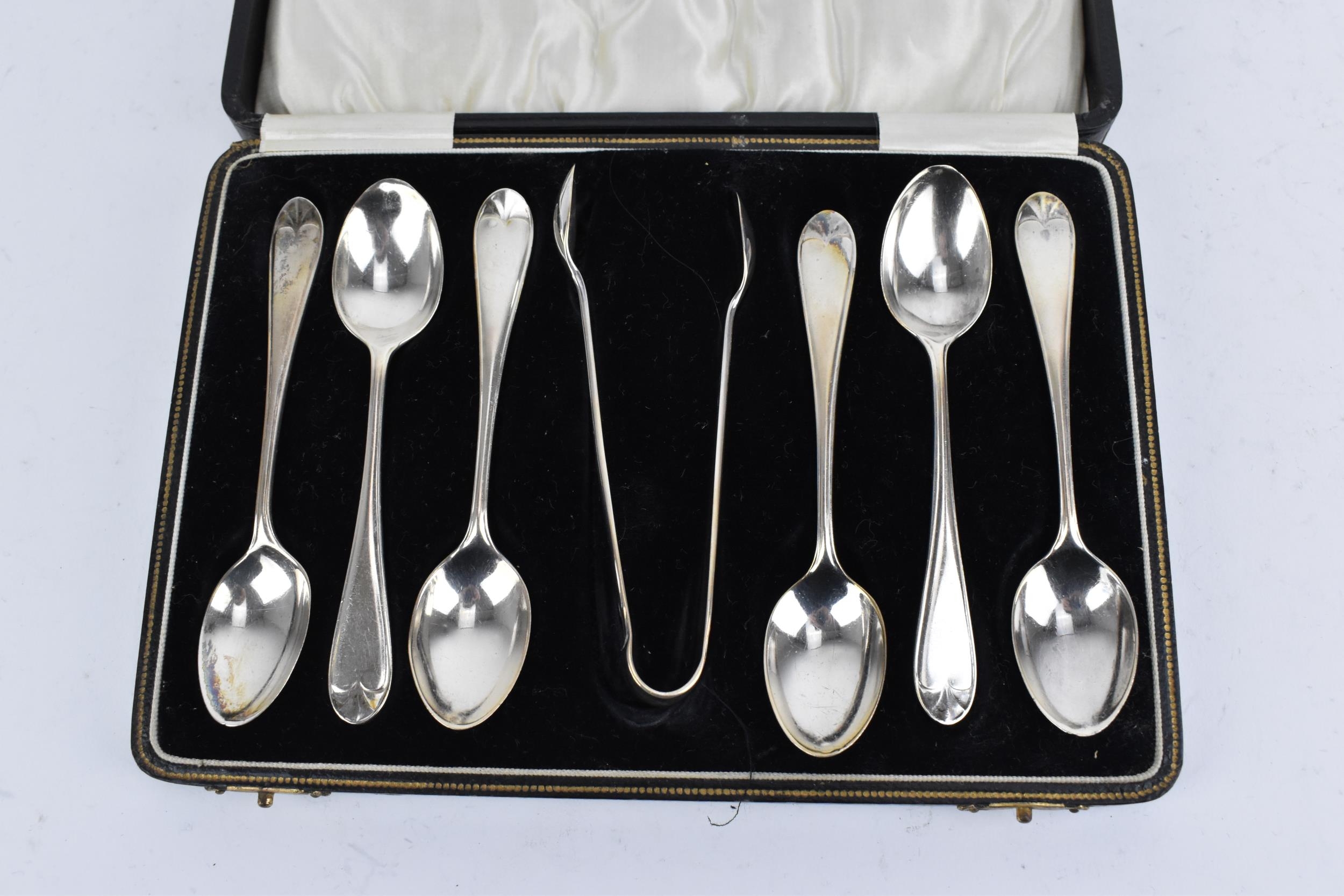 A cased set of sterling silver fish server and slice, together with a cased set of six silver - Image 5 of 8