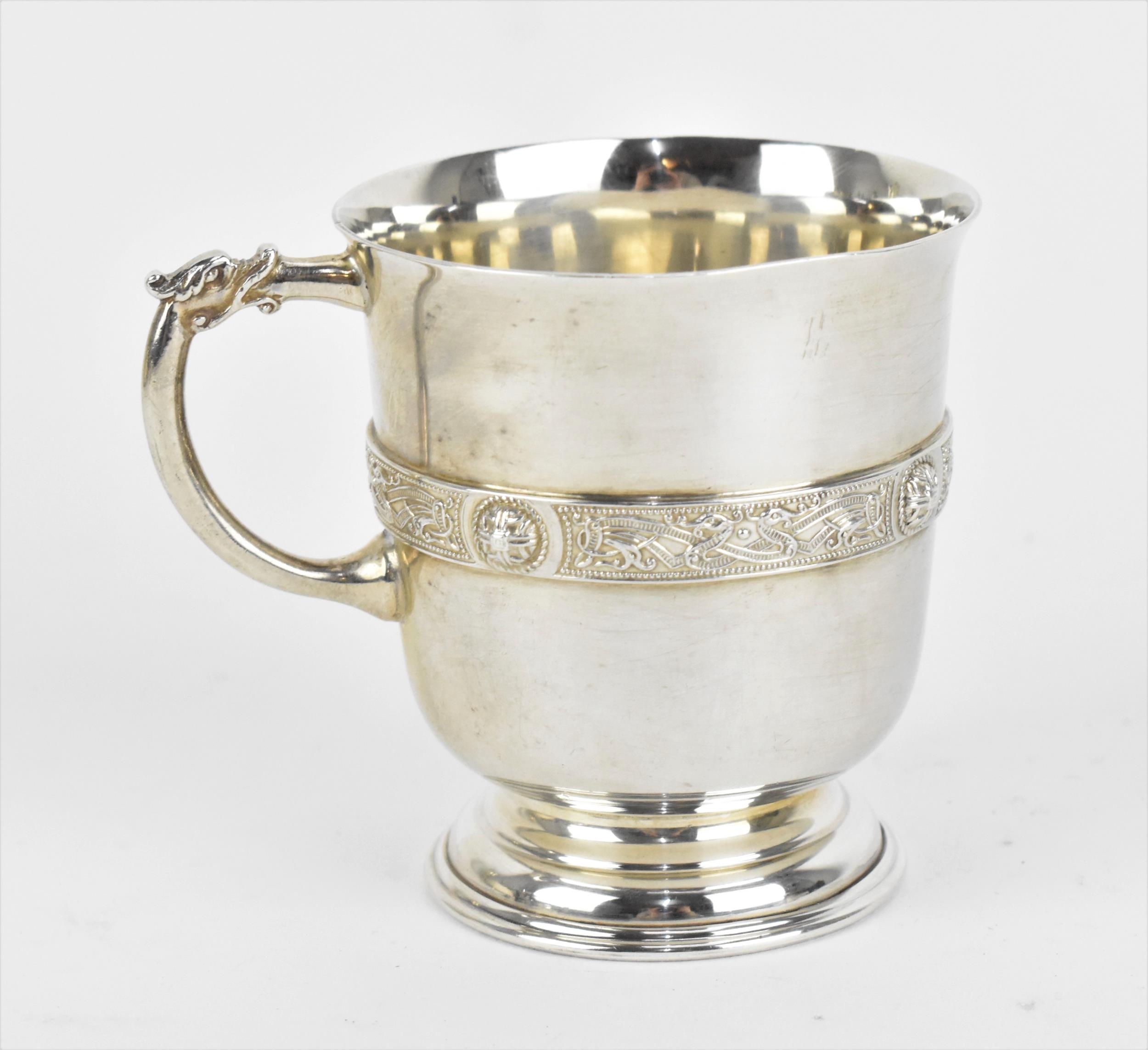 An Elizabeth II silver christening cup by Harrods Ltd, London 1970, designed with slight everted