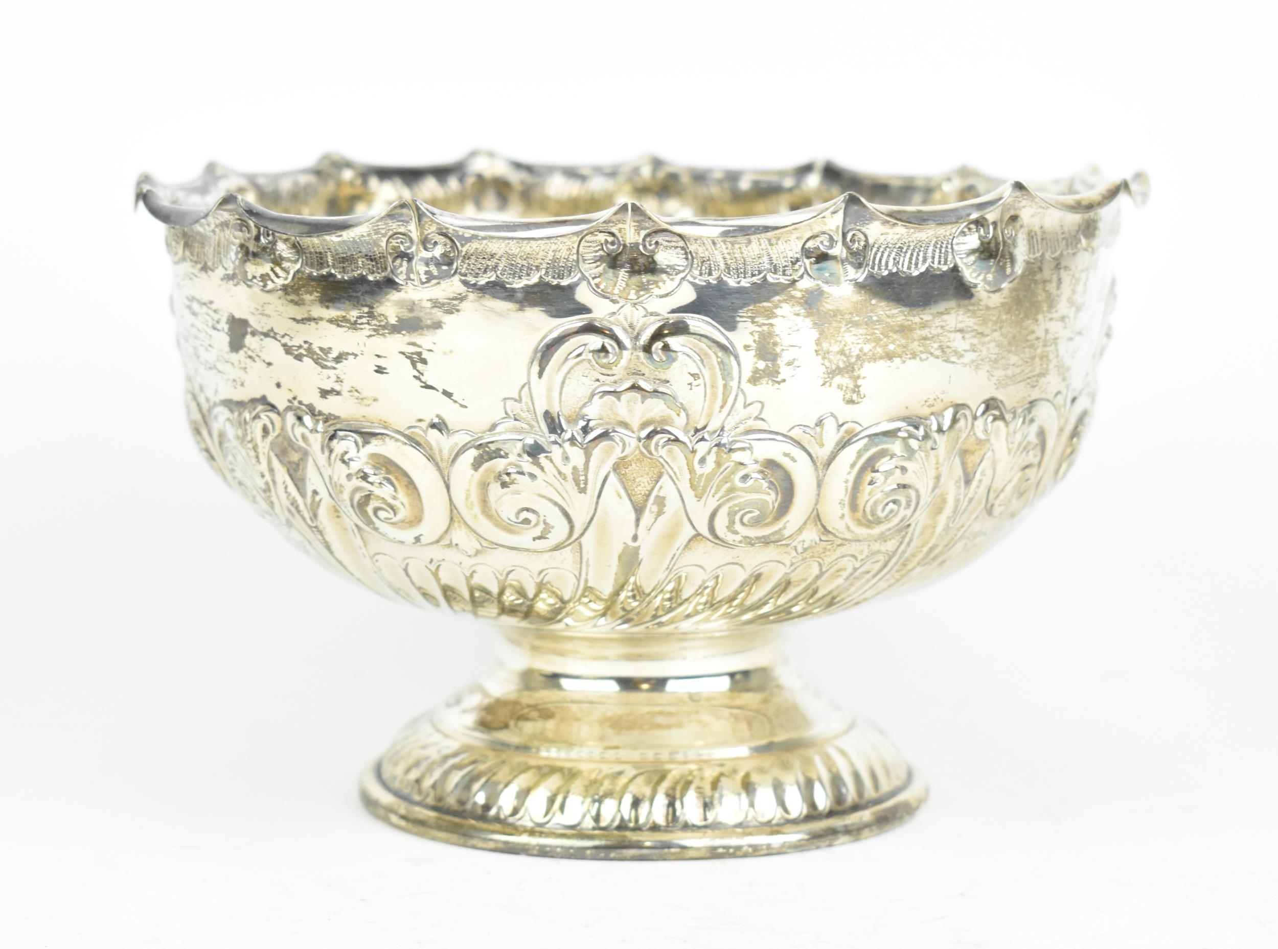 A late Victorian silver presentation bowl by Atkin Brothers, Sheffield 1896, of circular form with