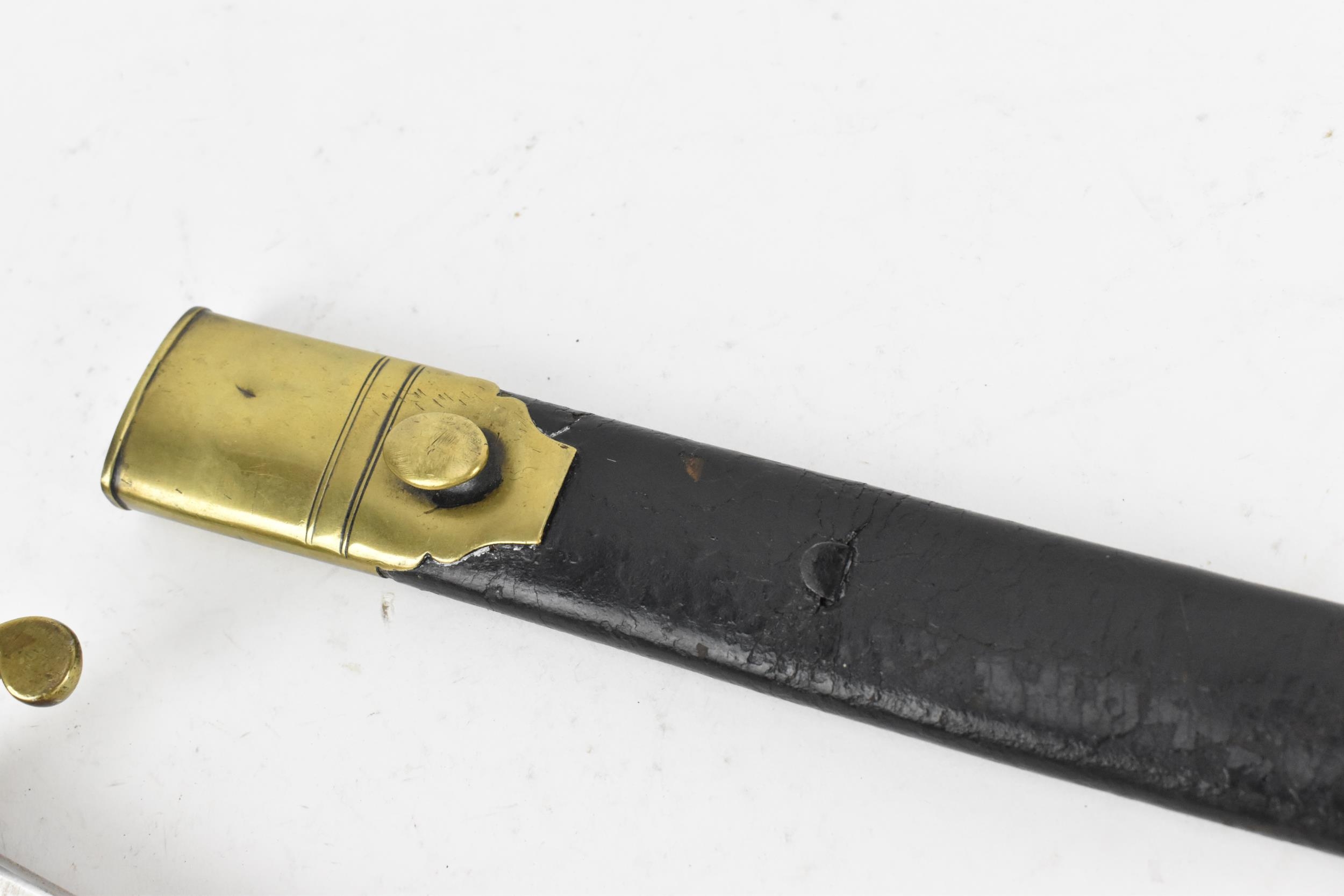 A 19th century police officer short sword/hanger, with shagreen grip and brass pommel, with - Image 8 of 9