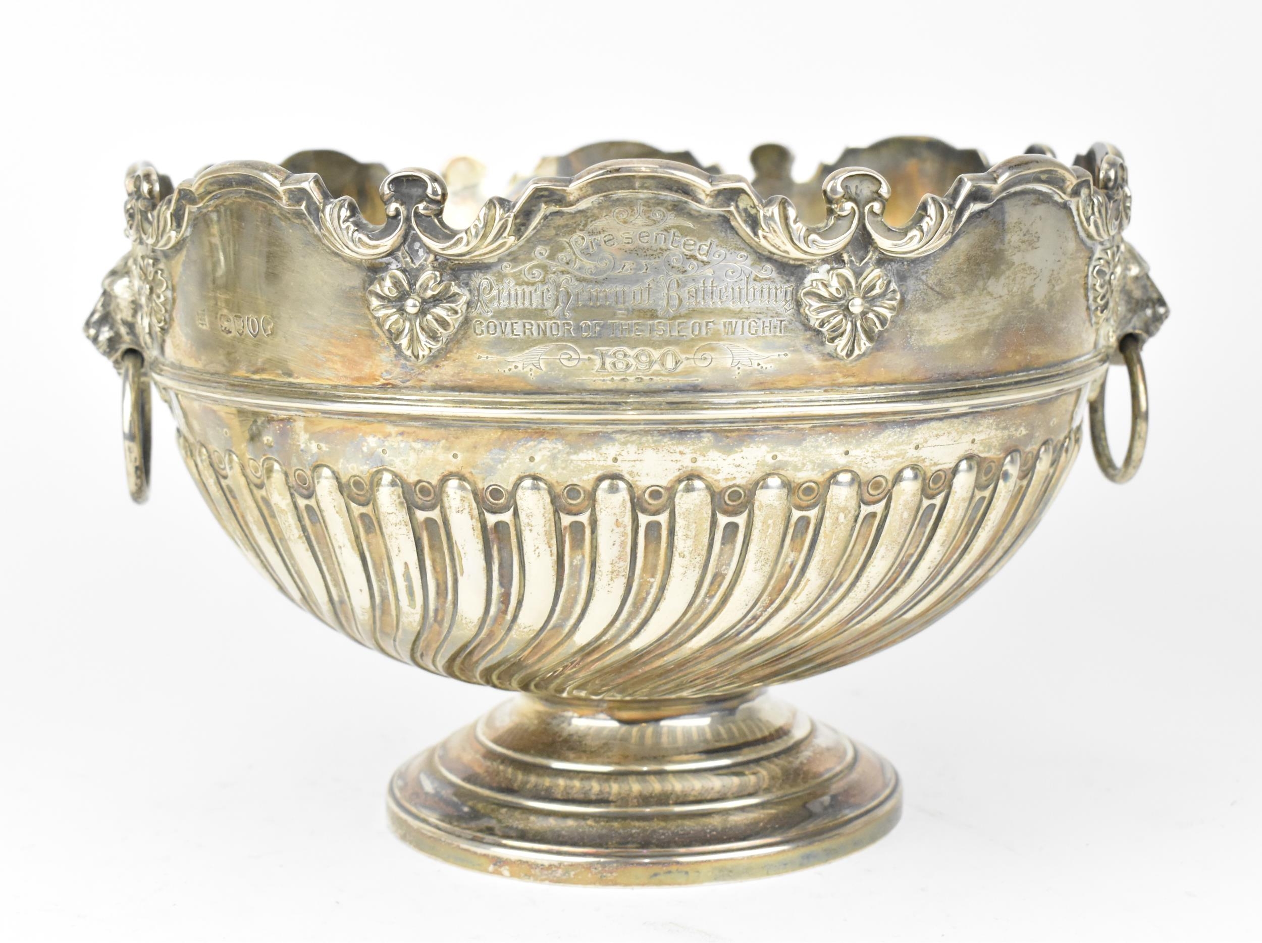 A Victorian silver presentation monteith bowl by William Hutton & Sons (Edward Hutton), London 1889,