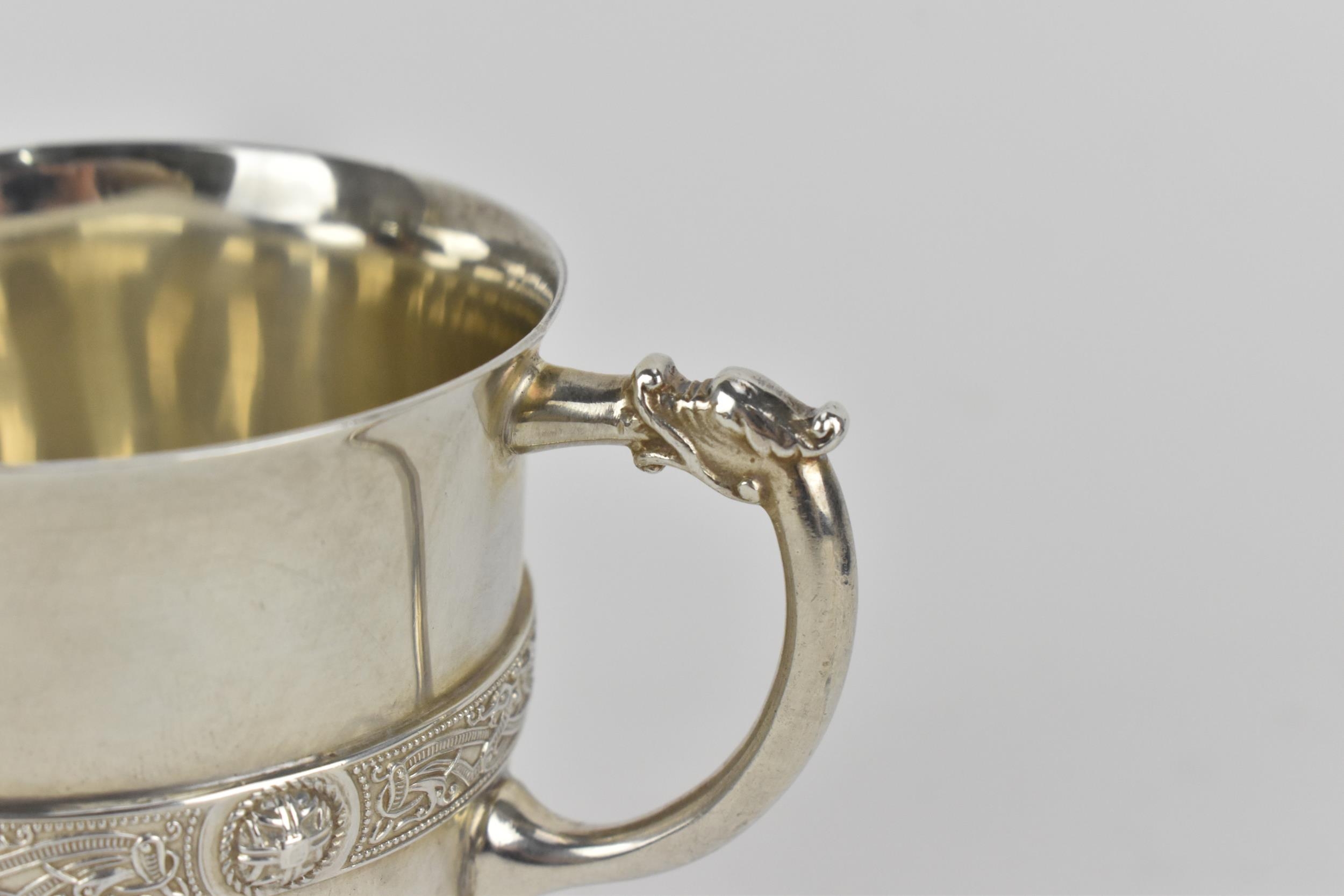 An Elizabeth II silver christening cup by Harrods Ltd, London 1970, designed with slight everted - Image 3 of 5