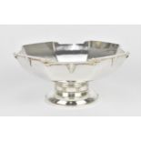 A George V silver footed bowl by William Devenport, Birmingham 1930, in the Art Deco style, of
