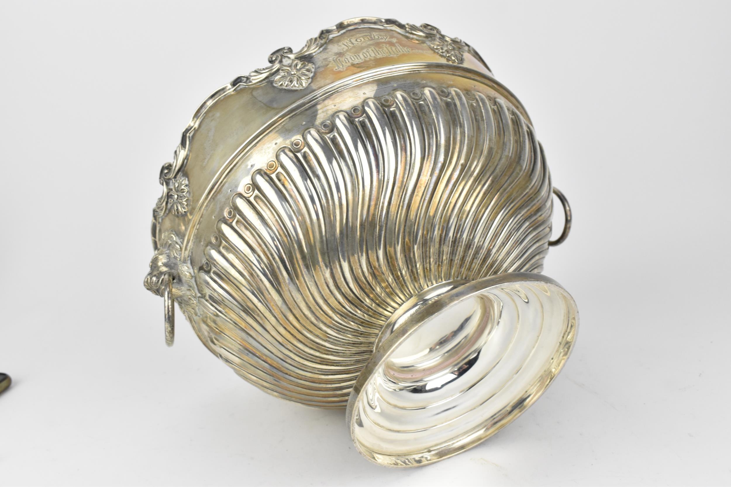 A Victorian silver presentation monteith bowl by William Hutton & Sons (Edward Hutton), London 1889, - Image 7 of 7