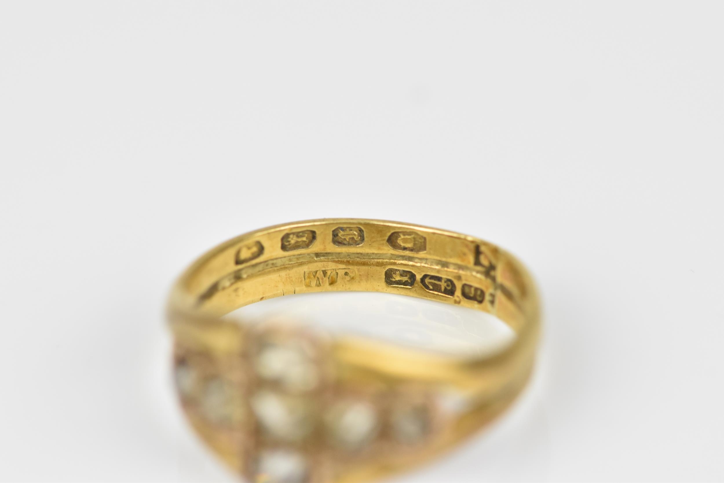 A Victorian yellow gold and diamond dress ring, set with seven rose cut diamonds forming a cross, - Image 2 of 6