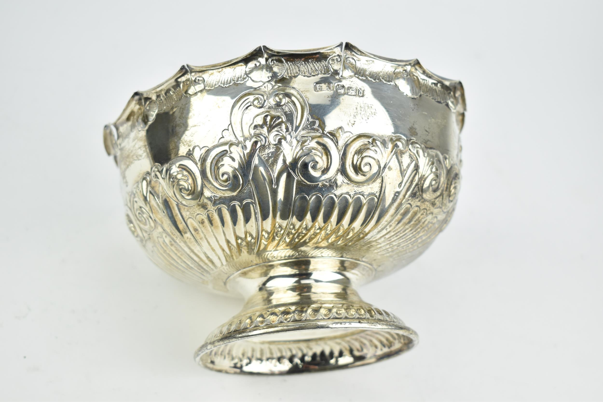 A late Victorian silver presentation bowl by Atkin Brothers, Sheffield 1896, of circular form with - Image 3 of 4